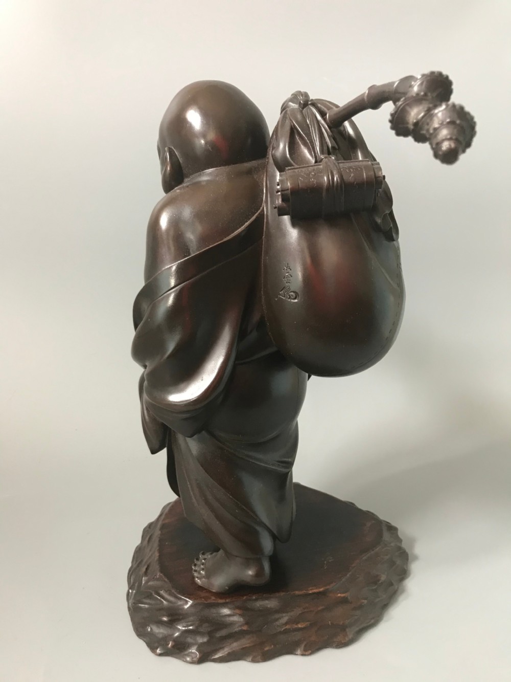 Wonderful Meiji  Japanese Bronze of Hotei . View V
