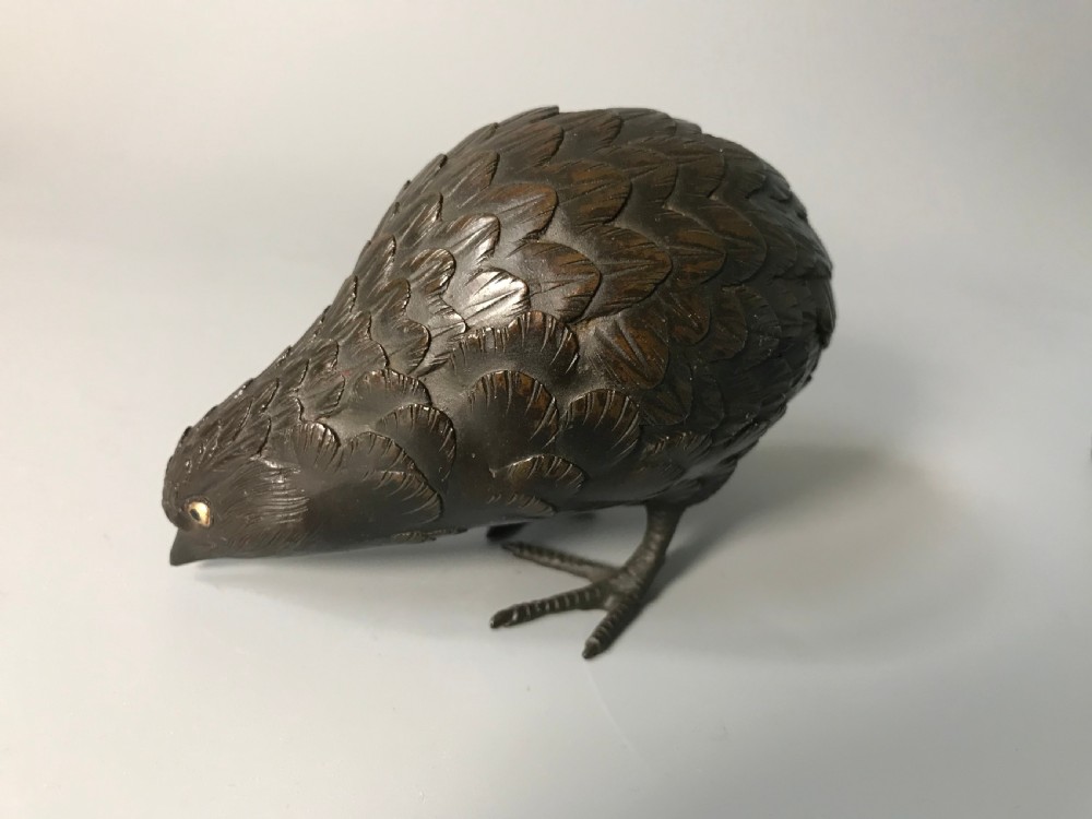 Charming pair of Japanese Bronze Quails. View VIII