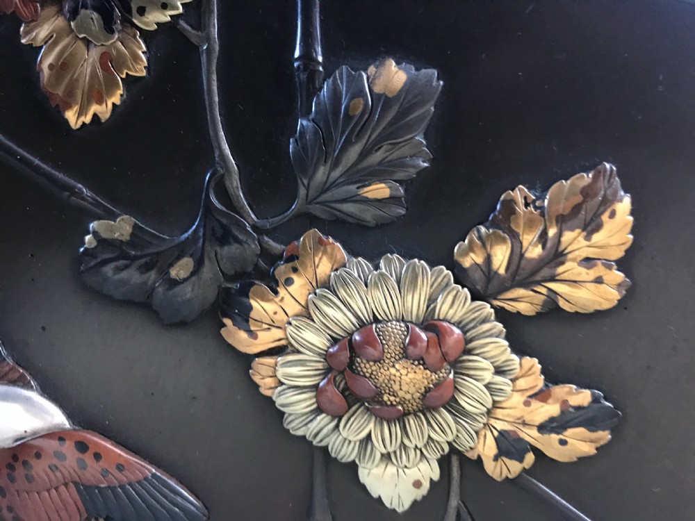 LARGE JAPANESE INLAID BRONZE CHARGER . View III
