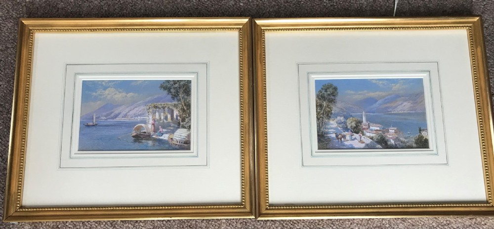 Pair watercolours by CHARLES ROWBOTHAM .