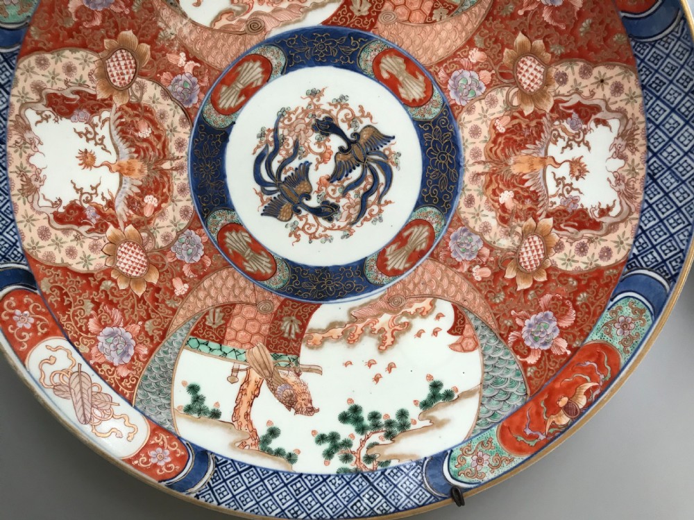 Large pair of Japanese IMARI plates. View II