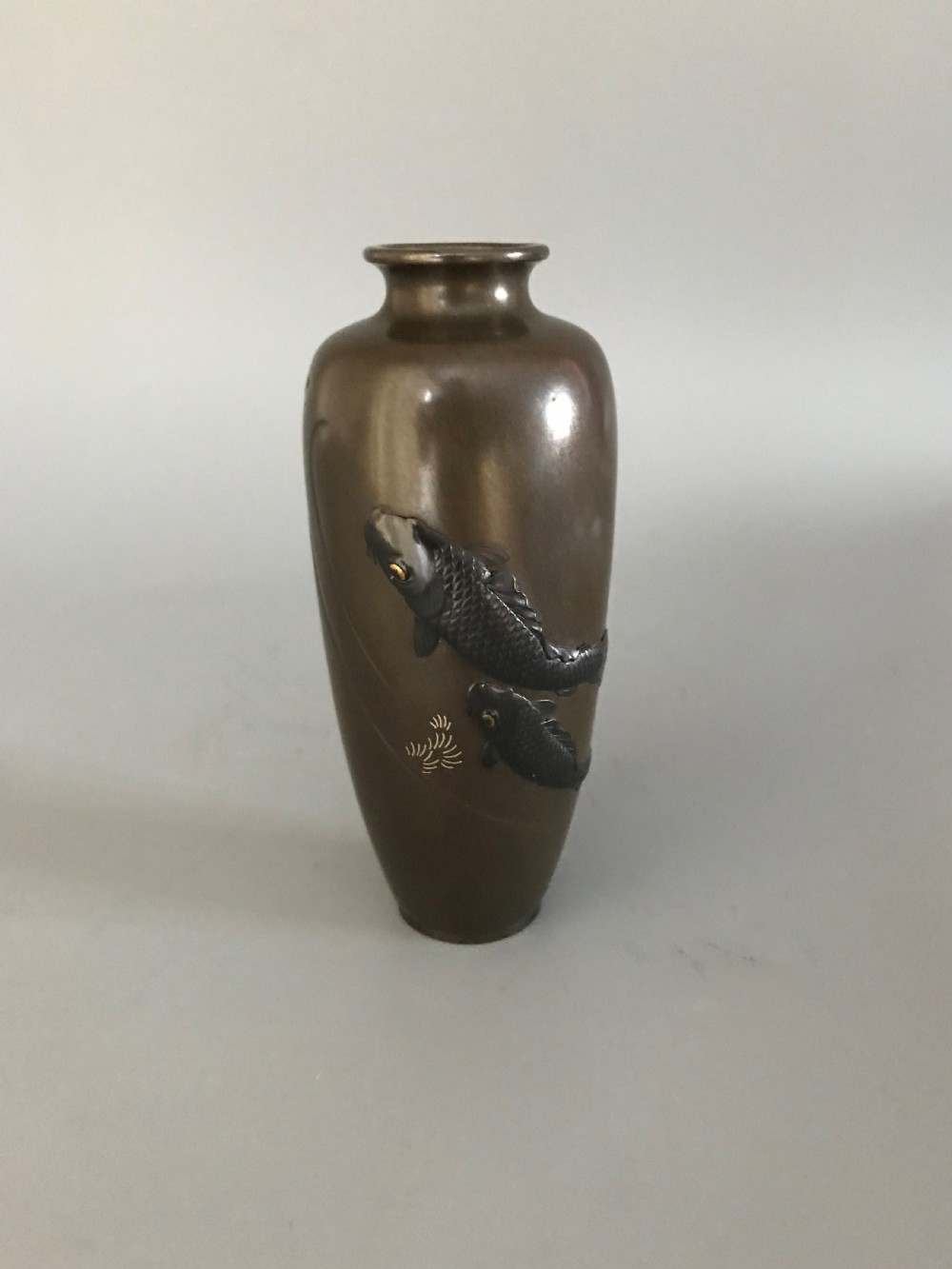 JAPANESE INLAID BRONZE VASE. View II