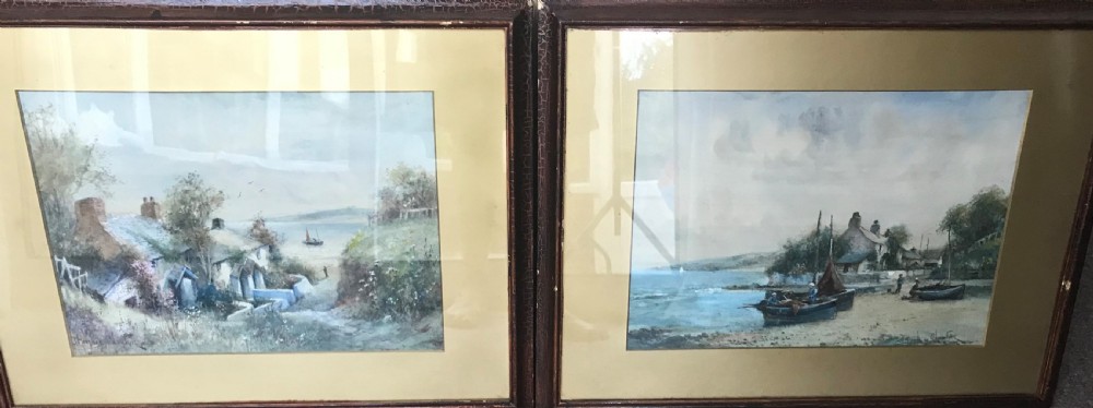 PAIR JOSEPH HUGHES CLAYTON WATERCOLOURS.