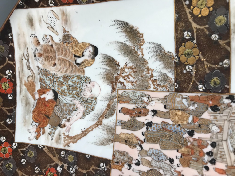 Large Japanese Kutani porcelain chargers . View VI