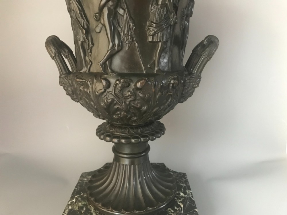 LARGE ANTIQUE CLASSICAL BRONZE URN. View VI