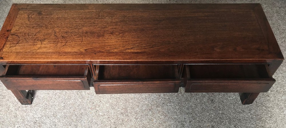 An unusual Antique Chinese hardwood alter table. View III