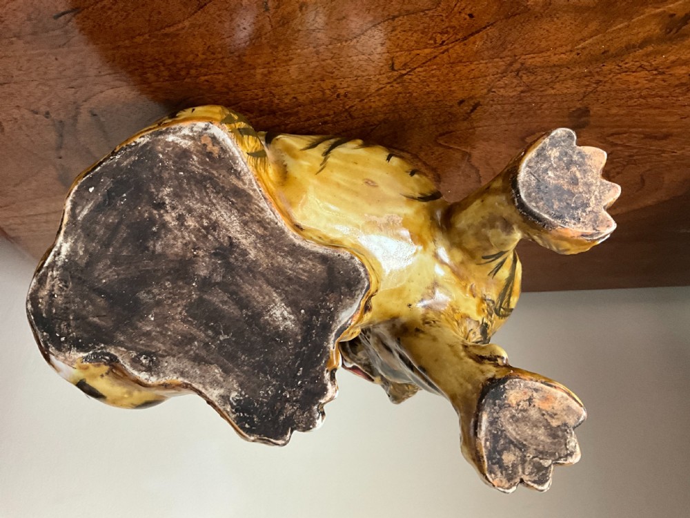 JAPANESE KUTANI PORCELAIN FIGURE OF TIGERS. View II
