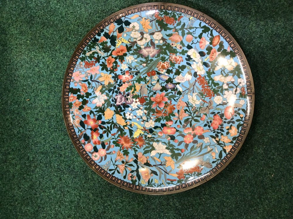 LARGE JAPANESE CLOISONNE PLAQUE.