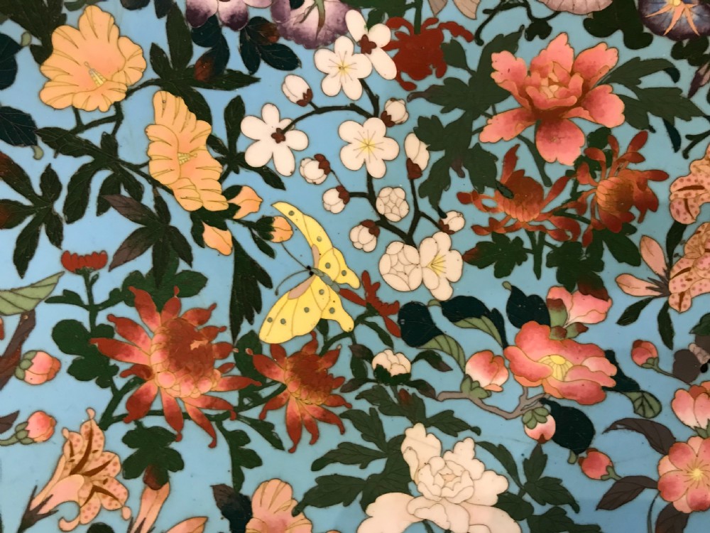 LARGE JAPANESE CLOISONNE PLAQUE. View II