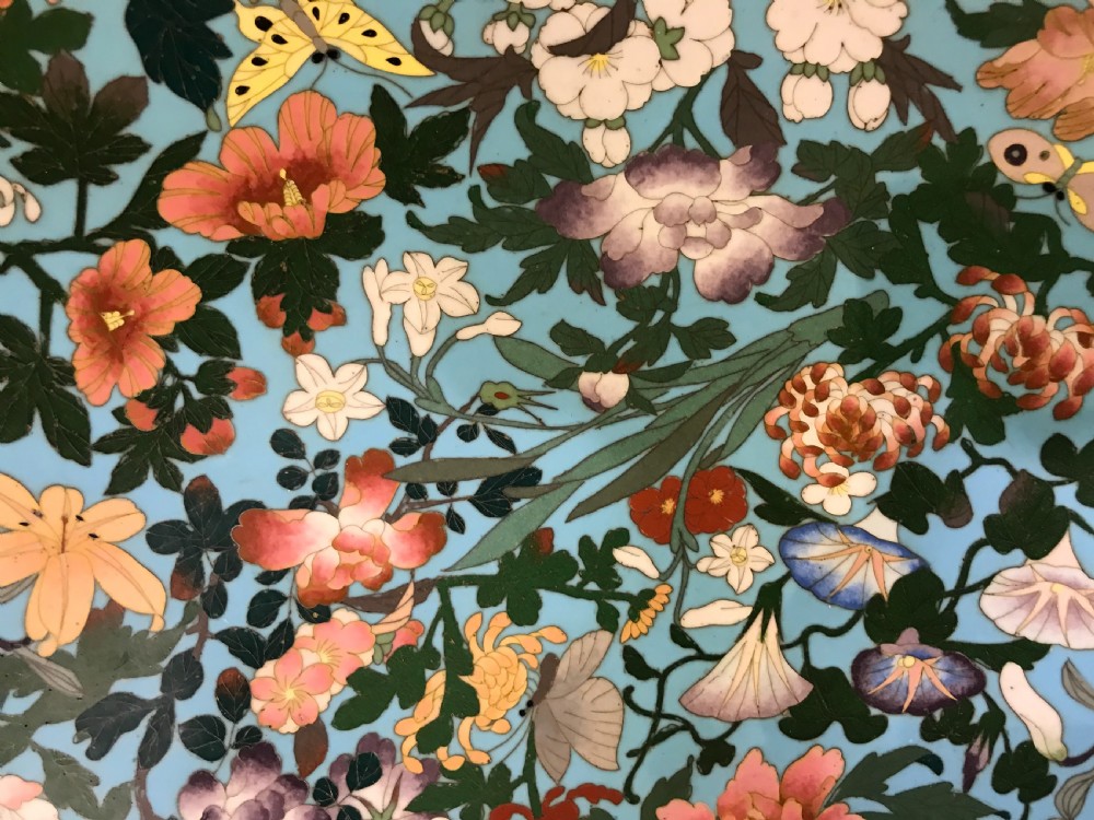 LARGE JAPANESE CLOISONNE PLAQUE. View III