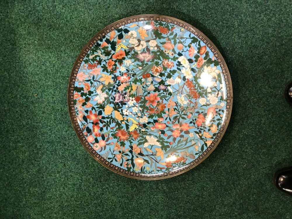 LARGE JAPANESE CLOISONNE PLAQUE. View IV