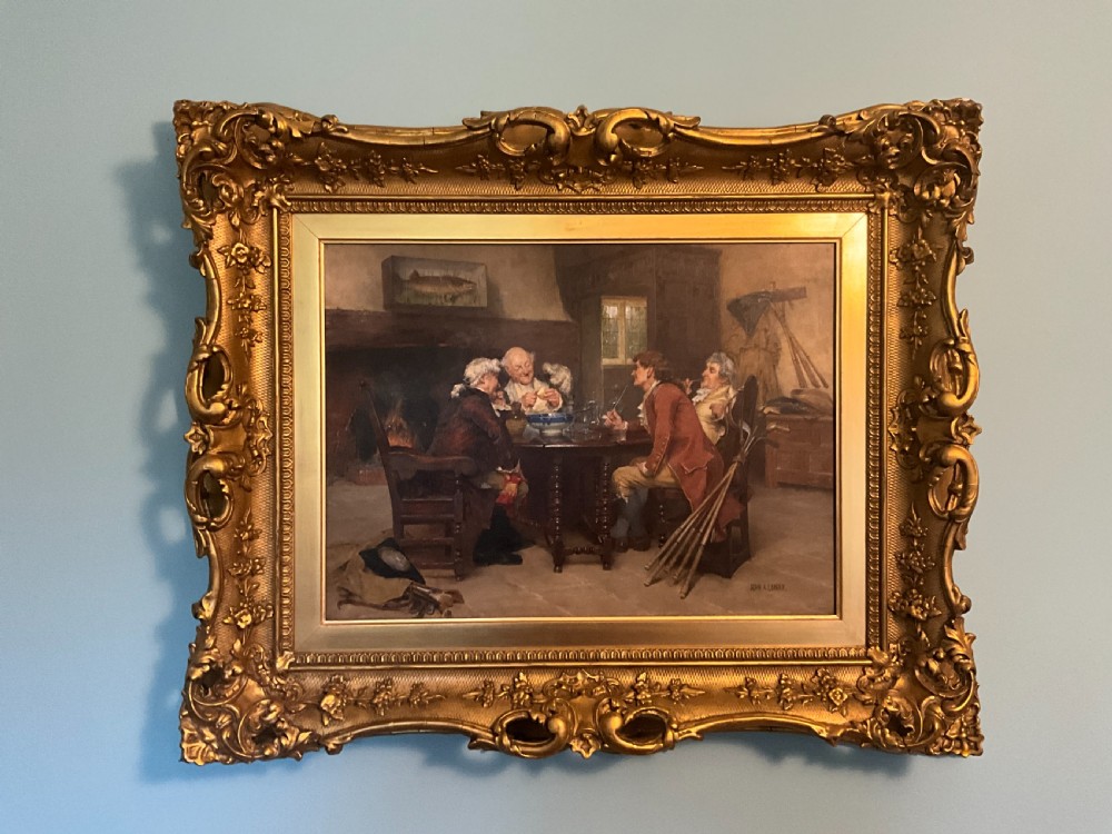 Large oil on panel by JOHN ARTHUR LOMAX .