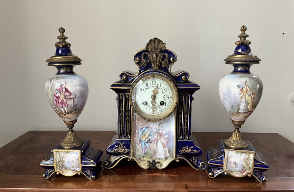 FRENCH 3 PIECE CLOCKSET.
