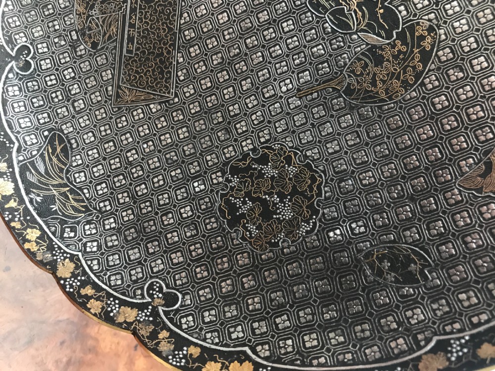 Large JAPANESE inlaid iron plaque by KOMAI . View V