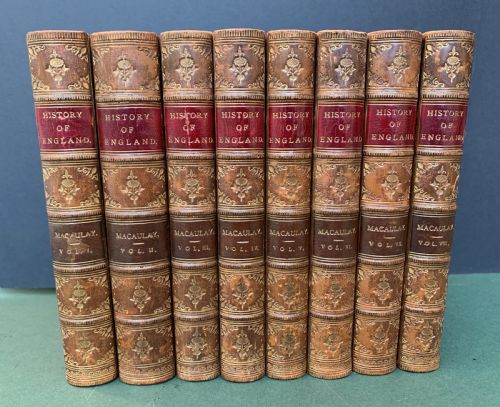 Macaulay's History of England Dated 1885 Complete in 8 Books
