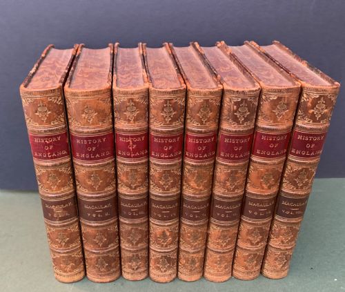 fig 1. Macaulay's History of England dated 1885 complete in 8 books