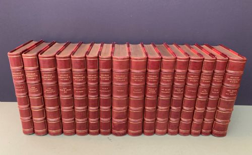 16 Uniformly Bound Leather Books of Works by George Meredith Circa 1920
