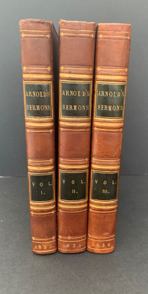 3 Book Full Leather Bound Set of Sermons by Thomas Arnold Dated 1832-1834