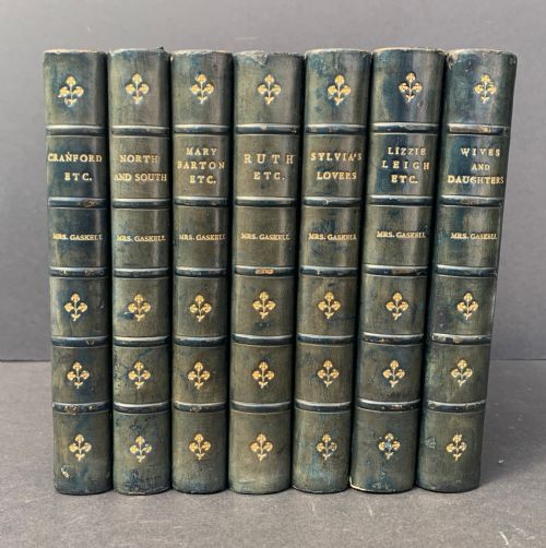 7 Book Set of Novels and Tales by Mrs Gaskell Dated 1893-1900 and Bound by Riviere