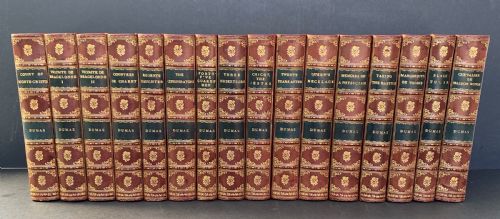16 Handsome and Uniformly Bound Books by Alexandre Dumas Circa 1890