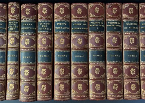fig 3. 16 HANDSOME AND UNIFORMLY BOUND BOOKS BY ALEXANDRE DUMAS CIRCA 1890