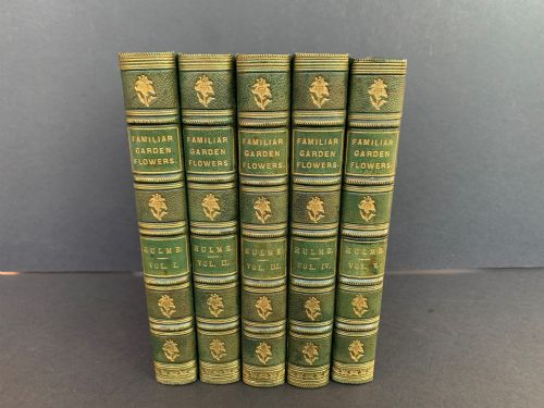 fig 1. Familiar Garden Flowers complete in 5 finely bound books with some 200 colour plates circa 1880