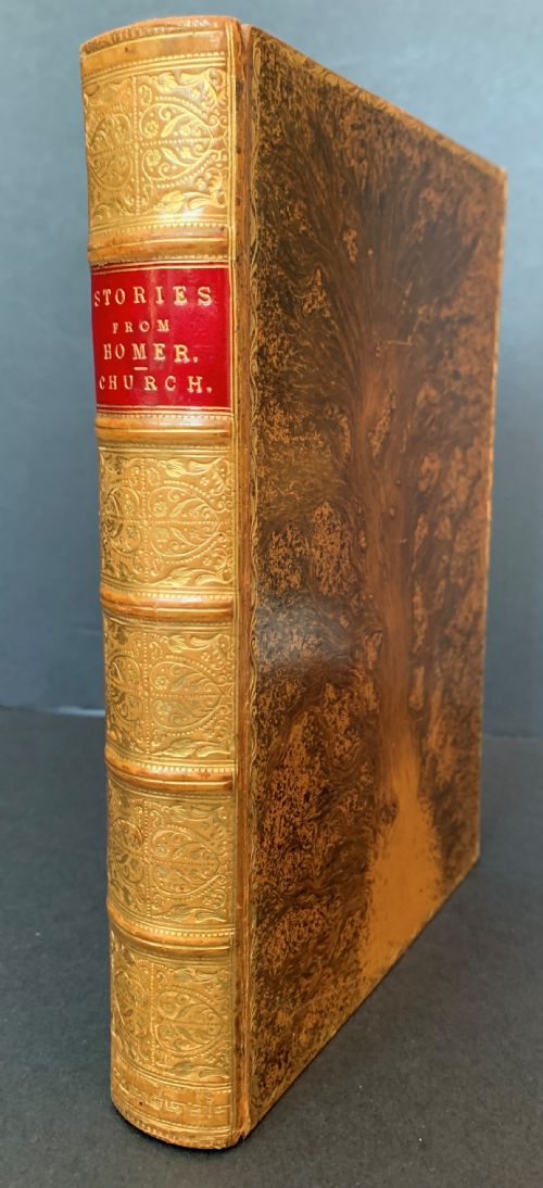 Beautifully Bound Book of Stories from Homer by Alfred Church with 24 Illustrations from Flaxman’s Designs.