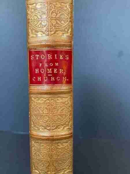 fig 1. Beautifully bound book of Stories from Homer by Alfred Church with 24 illustrations from Flaxman’s Designs.