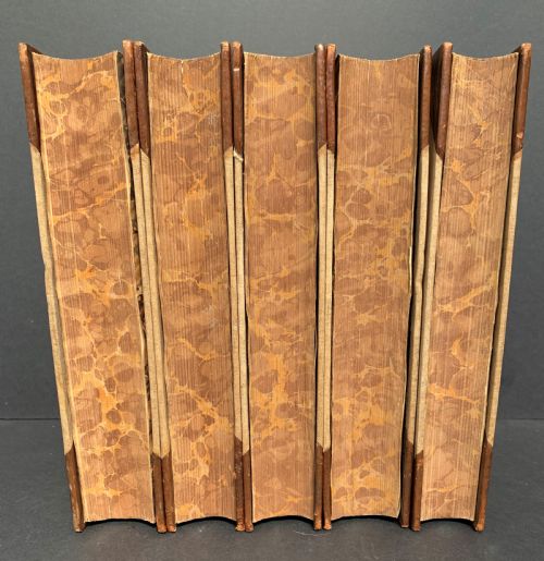 fig 2. Five uniformly bound books by Henry Fielding circa 1900