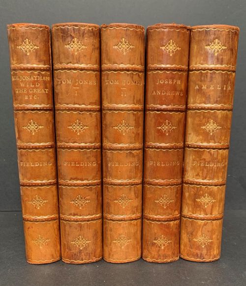 Five Uniformly Bound Books by Henry Fielding Circa 1900