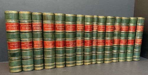 Forster's Life of Dickens, 13 of Dicken's Novels and Some of His Short Stories Contained in 15 Uniformly Bound Books 1867-1875