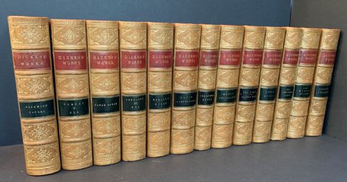 13 Handsomely Bound Books by Charles Dickens Circa 1880