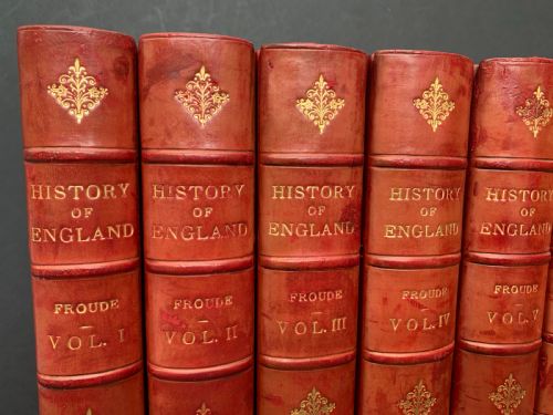 fig 1. 12 book first edition set of Froude's History of England dated 1856-1870