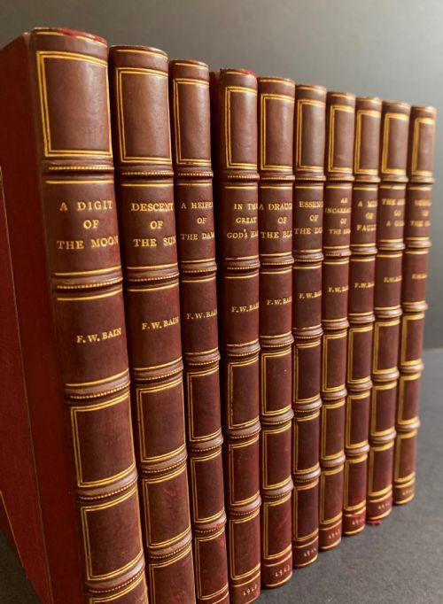 An Attractively Bound Set of Books Comprising the First 10 Indian Stories of F W Bain Dated 1911-1914