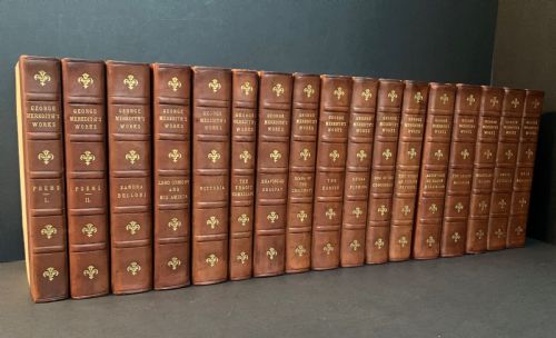 17 Uniformly Bound Books of George Meredith's Works Dated 1910/1914