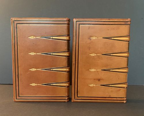 fig 3. Beautifully bound 2 book set of Taylor's The Rule and Exercise of Holy Living and Holy Dying dated 1857