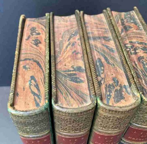 fig 2. William Hazlitt's Life of Napoleon Buonaparte complete in 4 handsome leather bound books dated 1852