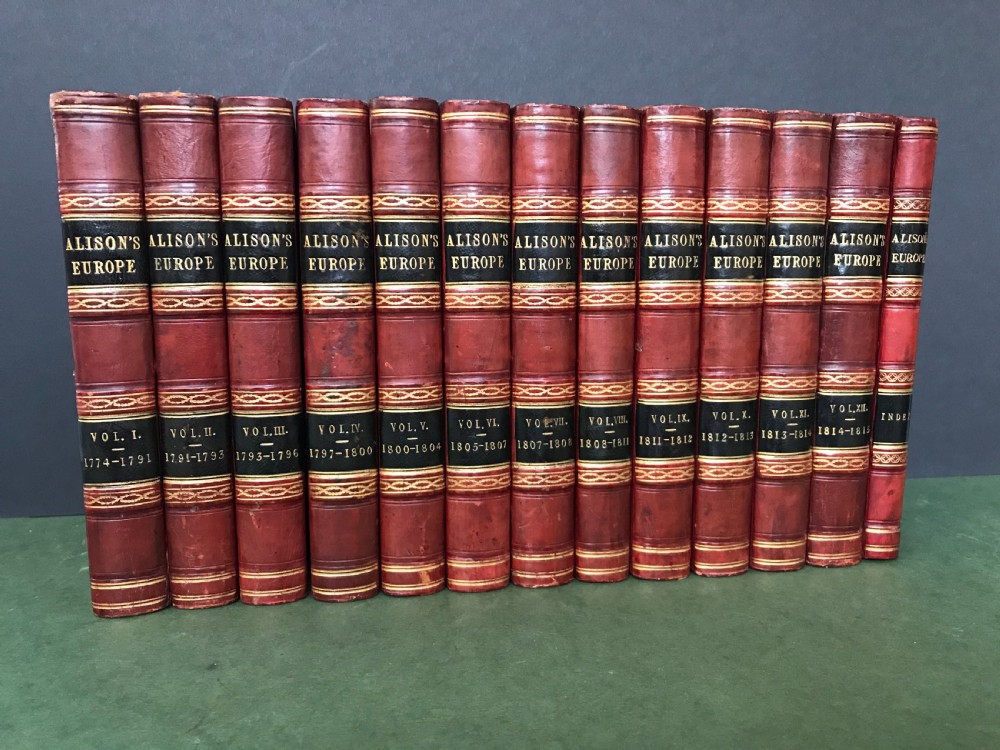 An attractive and complete set of books comprising Alison's Europe 