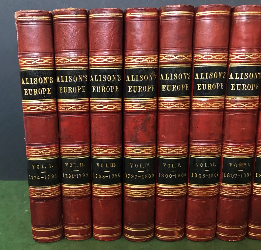 An attractive and complete set of books comprising Alison's Europe  View II