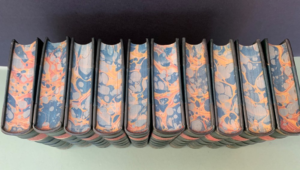 Handsomely bound 10 book set of The Dramatic Works of William Shakespeare dated 1892 View V