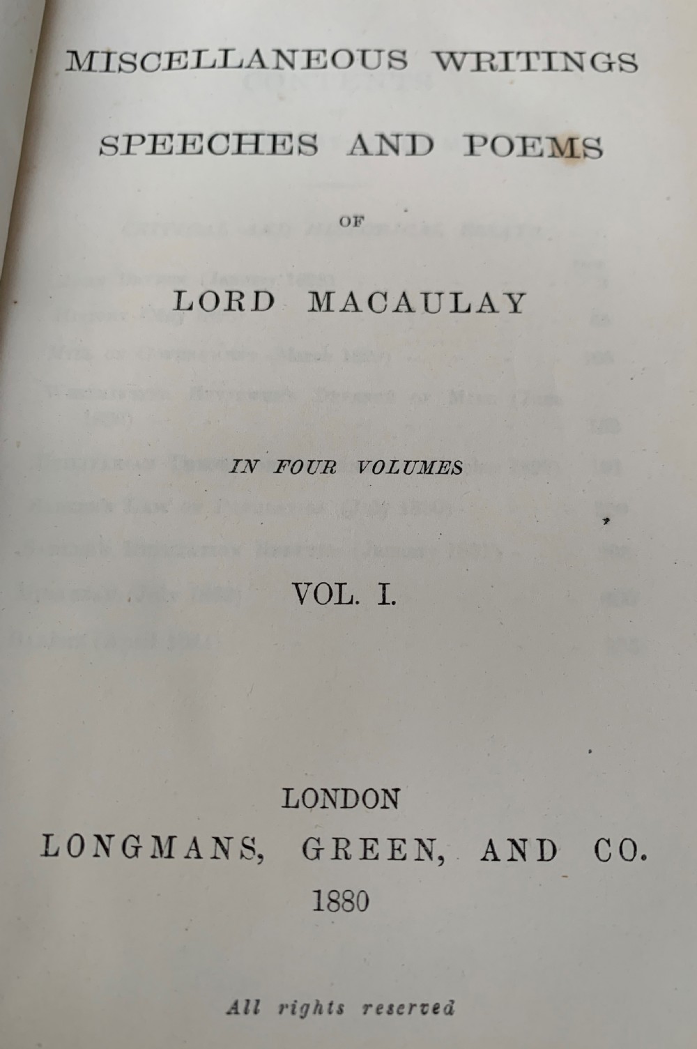 3 sets of works by Lord Macaulay in 16 uniformly bound leather books 1880-1895 View IX