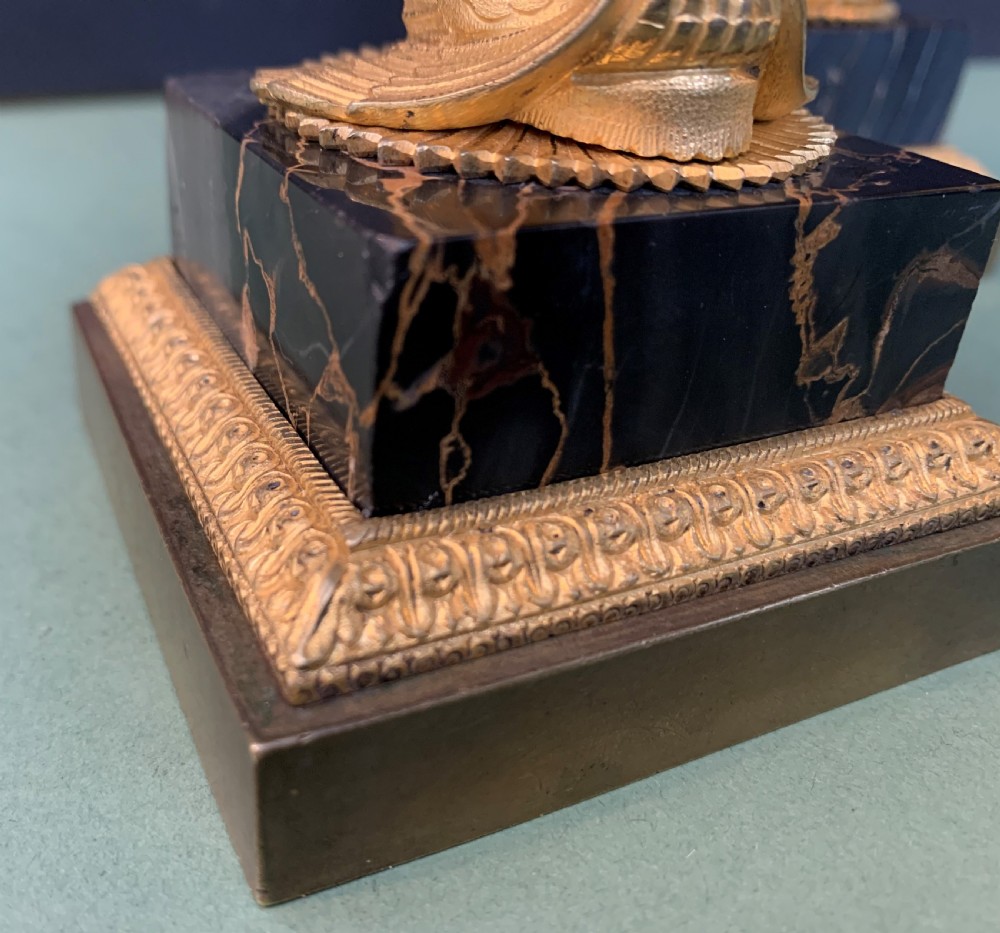 A very fine pair of Regency period bronze and gilt bronze tazze in the manner of Thomas Messenger. View XI
