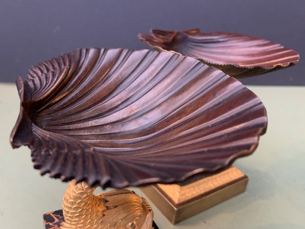 A very fine pair of Regency period bronze and gilt bronze tazze in the manner of Thomas Messenger. View XII
