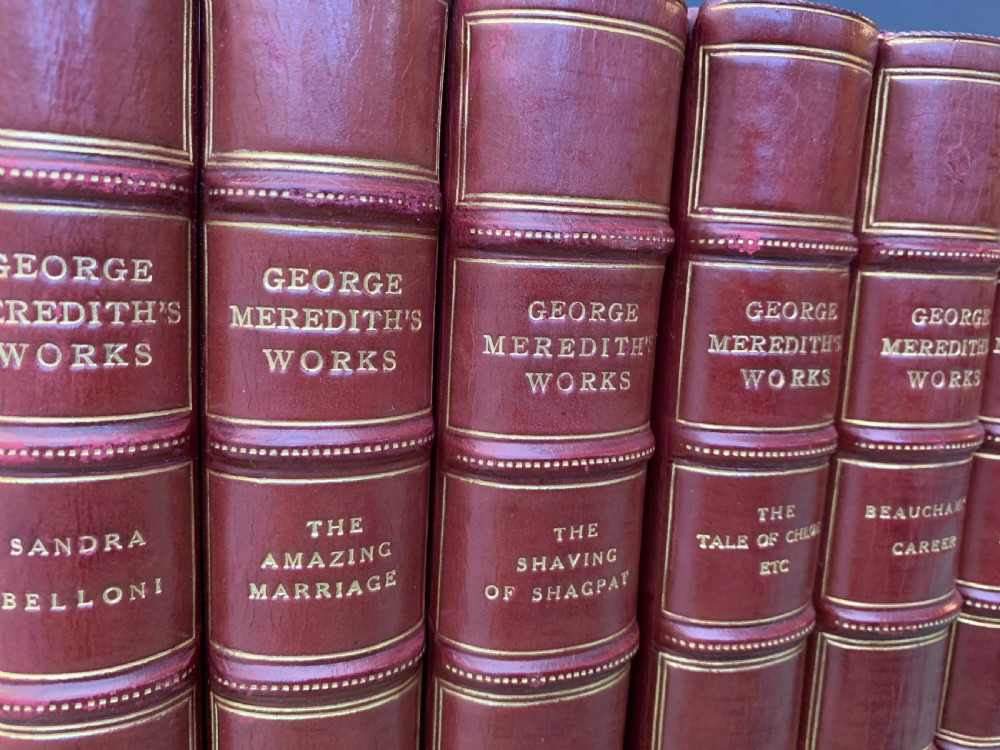 16 uniformly bound leather books of works by George Meredith circa 1920 View II