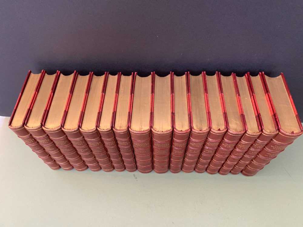 16 uniformly bound leather books of works by George Meredith circa 1920 View V