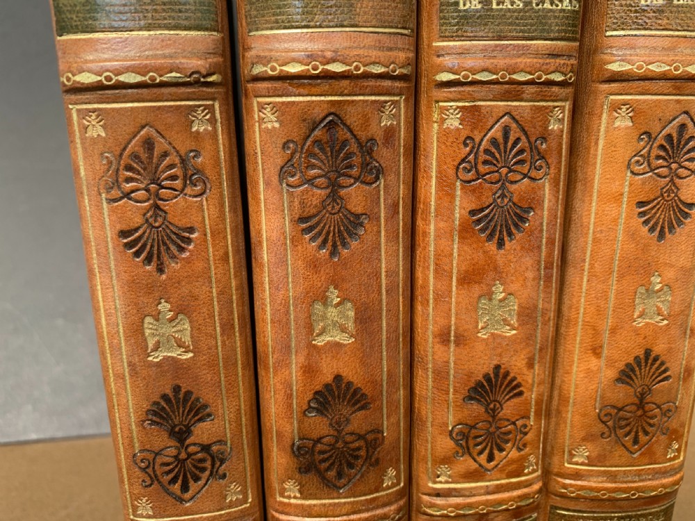 OF NAPOLEONIC INTEREST - 4 BOOK SET OF FRENCH TEXT DECORATIVE BINDINGS - LE MEMORIAL DE ST HELENE BY EMMANUEL LE COMTE DE LAS CASES - CIRCA 1920 View IV