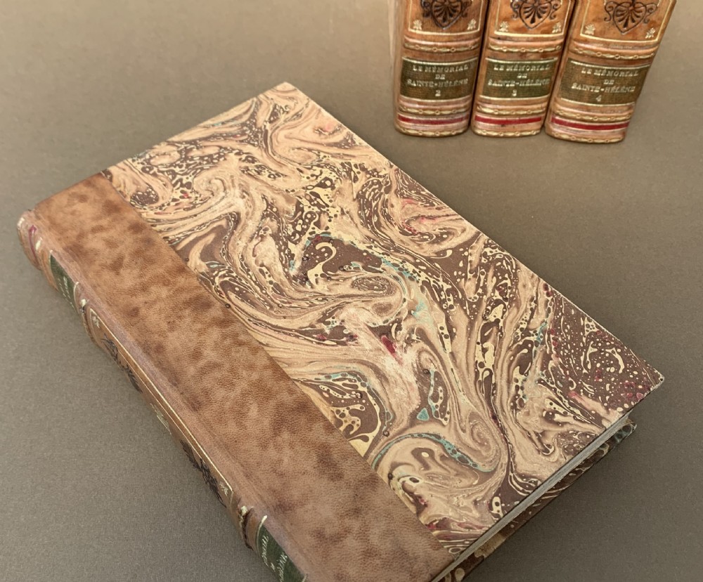 OF NAPOLEONIC INTEREST - 4 BOOK SET OF FRENCH TEXT DECORATIVE BINDINGS - LE MEMORIAL DE ST HELENE BY EMMANUEL LE COMTE DE LAS CASES - CIRCA 1920 View VII