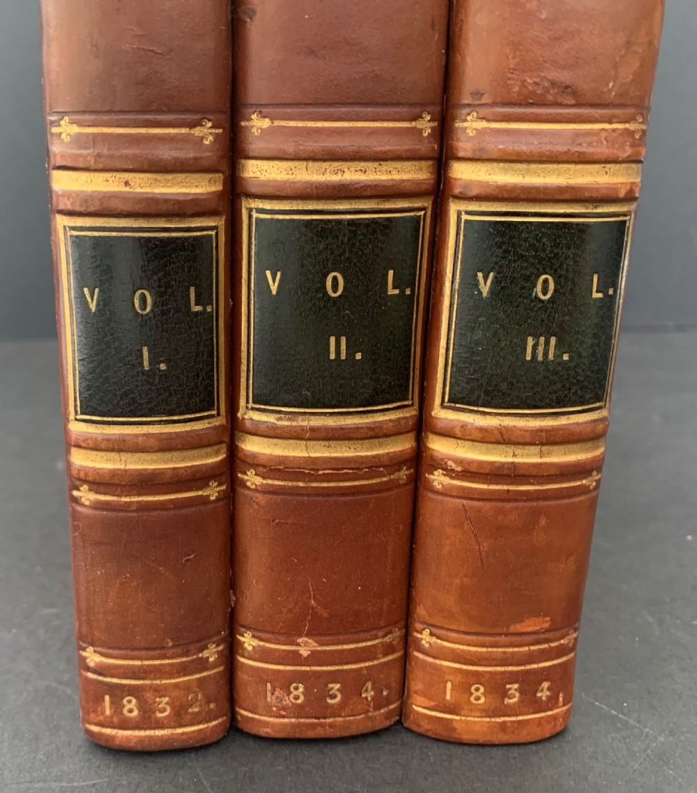 3 book full leather bound set of Sermons by Thomas Arnold dated 1832-1834 View V