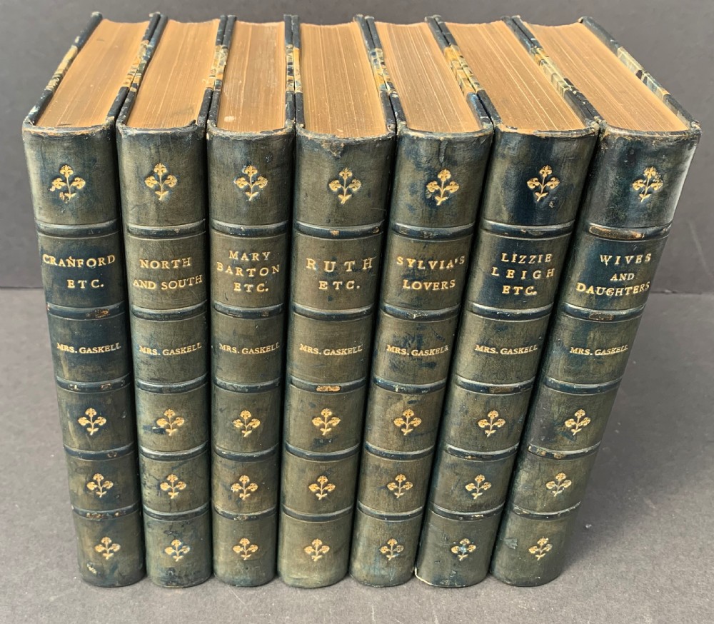 7 book set of Novels and Tales by Mrs Gaskell dated 1893-1900 and bound by Riviere View II