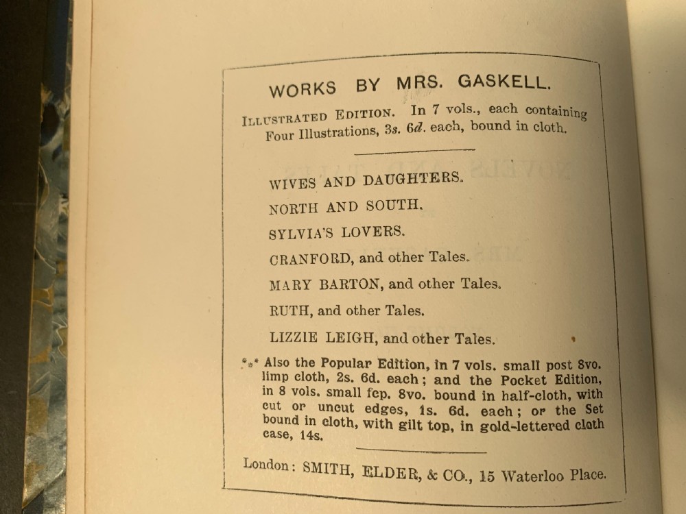 7 book set of Novels and Tales by Mrs Gaskell dated 1893-1900 and bound by Riviere View VIII